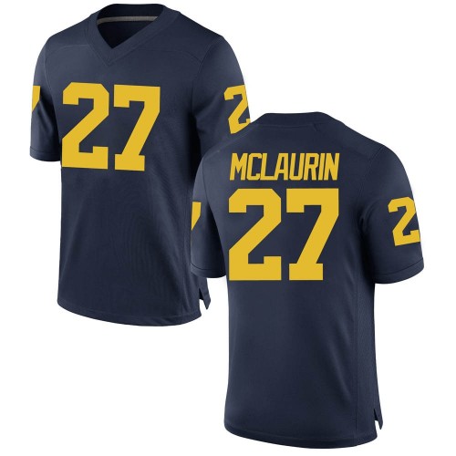 Tyler Mclaurin Michigan Wolverines Men's NCAA #27 Navy Game Brand Jordan College Stitched Football Jersey MXD4054MD